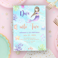 Menina Sereia Mergulhe Nos Cinco 5º Aniversário