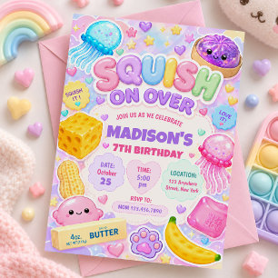Convites Menina Squishy Fofa Kawaii Festa de Aniversário Co