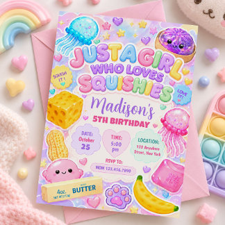 Convites Menina Squishy Fofa Kawaii Festa de Aniversário Co