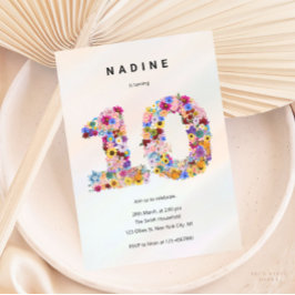 Convites Meninas 10º Aniversário Décimo Aniversário Jardim 