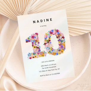 Convites Meninas 10º Aniversário Décimo Aniversário Jardim 