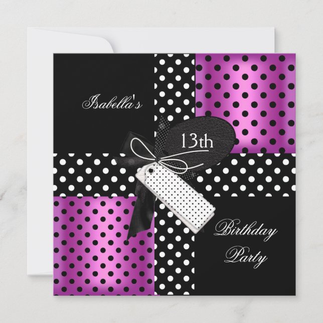 Convites Meninas 13 Festas de aniversário (Frente)