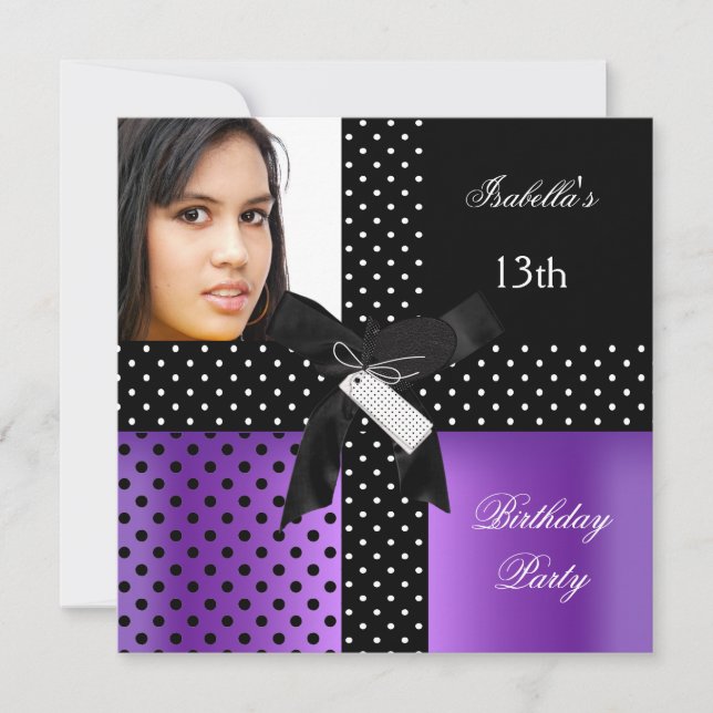 Convites Meninas 13 Festas de aniversário (Frente)