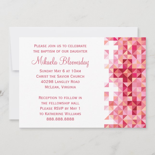 Convites Meninas Baptism Bebê Dedicação Primeira Santa Comu (Frente)