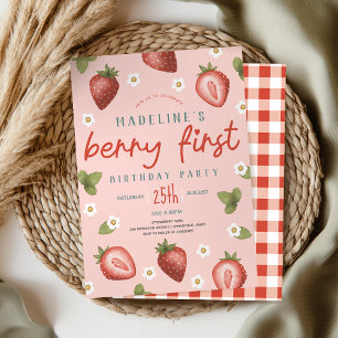 Convites Meninas Berry Primeiro Aniversário