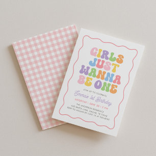 Convites Meninas Coloridas Retrô Querem Ser Um Aniversário