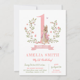 Convites Meninas convidadas para o primeiro aniversário, Pe