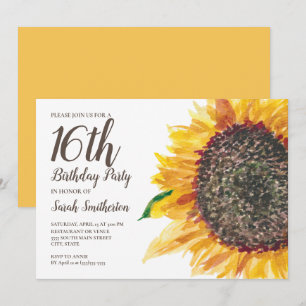 Convites Meninas de 16 Anos de Aniversário Amarelo Marrom G