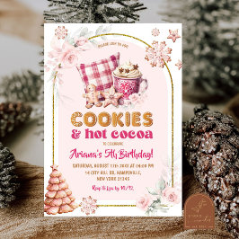 Convites Meninas de Biscoitos de Natal e Chocolate Quente A