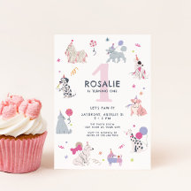 Meninas de Cachorro de Pastel Cute Primeiro Aniver