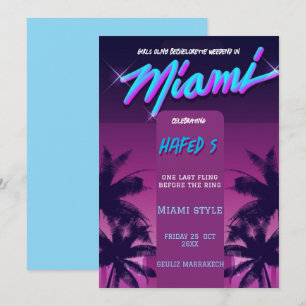 Convites Meninas de Miami Verão Fim de Semana Despedida de 