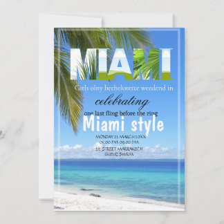 Convites Meninas de Verão de Miami Fim de Semana de Despedi
