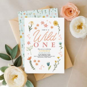 Convites Meninas Elegantes Wild One Flor Silvestre 1º Anive