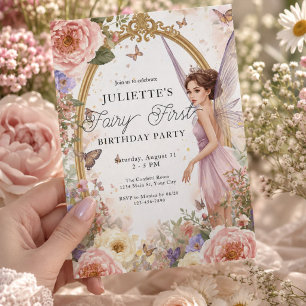 Convites Meninas Fada Primeiro Jardim Mágico Aniversário
