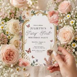 Convites Meninas Fada Primeiro Jardim Mágico Aniversário