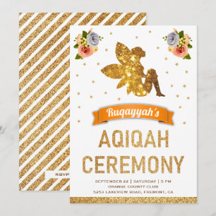 Convites Meninas Fadas Mágicas Florais Fofas e Doces Aqiqah