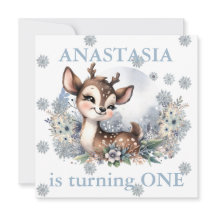 Meninas Floresta de Veado Bonita Tema de inverno A