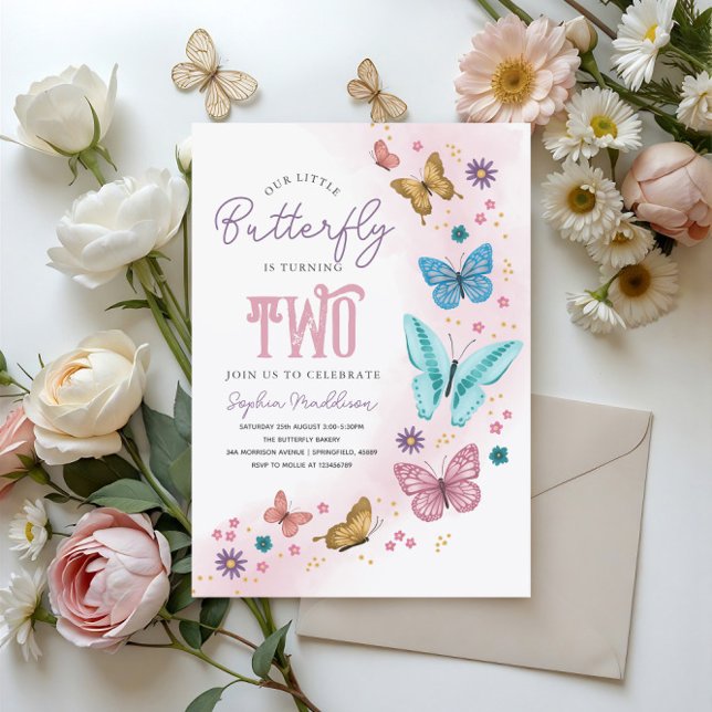 Convites Meninas Geladas, Rosa, Púrpura, segundos aniversár (Criador carregado)