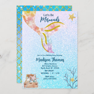 Convites Meninas Glitter Glitter Festa de aniversário de Se