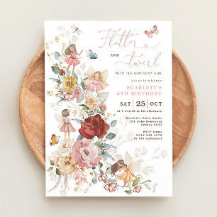 Convites Meninas Jardim Floral Fada Mágica Aniversário