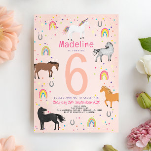 Convites Meninas Magico Cute Pastel Rosa Aniversário Unicór