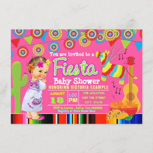 Convites Meninas Mexicanas Fiesta Baby Shower