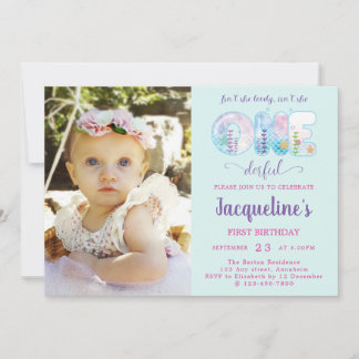 Convites Meninas primeiros aniversarios Sob O Mar Bonito