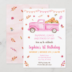 Convites Meninas Querem Pumpkin Caminhão Aniversário