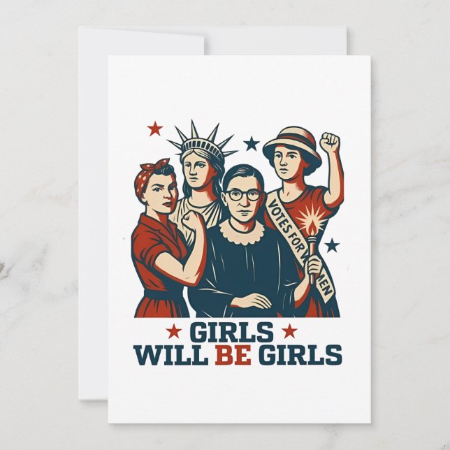 Convites Meninas Serão Feministas Mulheres Empoderadas (Frente)