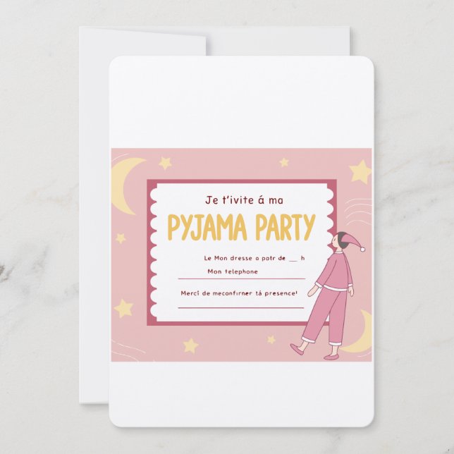 Convites Meninas Sleepover Aniversário Convidam (Frente)