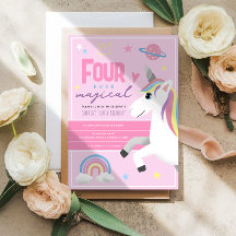 Meninas Unicórnio Rosa Para Sempre Mágico 4º Anive