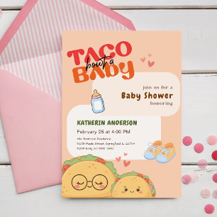 Convites Menino Abacate Pastel Taco Sobre um Chá de Bebê