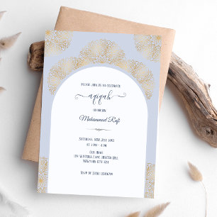 Convites Menino Aqiqah Blue Gold