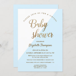 Convites Menino azul do chá de fraldas virtual