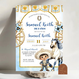 Convites Menino Azul Marinho Charro e Cavalo Presentacion d