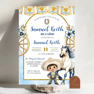 Convites Menino Azul Marinho Charro e Cavalo Presentacion d