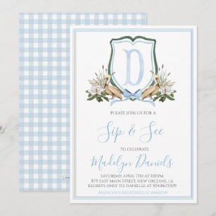 Convites Menino Azul Preppy Southern Pelican Sip & See