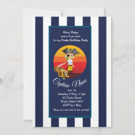 Convites Menino caveira de pirata espadas