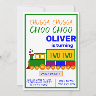 Convites Menino Chugga Choo Choo faz 2 anos