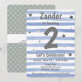 Convites menino de 1º aniversário estrela azul