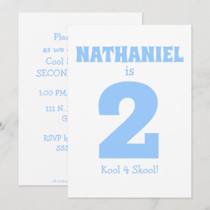 Convites Menino de 2 anos do segundo aniversário engraçad