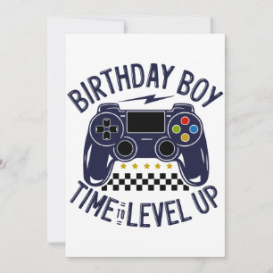 Convites Menino de Aniversário Hora de Subir de Nível