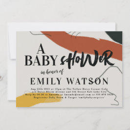 Convites Menino de Arte Moderno ou Chá de fraldas de Abstra