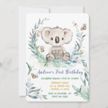 Menino de Koala Personalizado Primeiro Aniversário