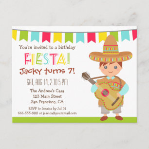 Convites Menino de Olhos Azuis Festa Mexicana de Aniversári