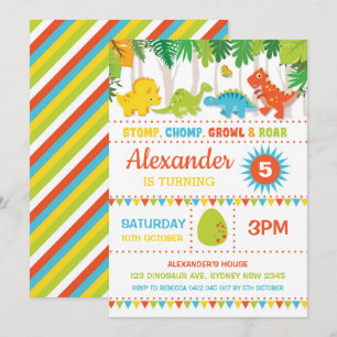 Convites Menino Dinossauro Festa de Raiz de Aniversário Di