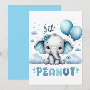 Convites Menino Elefante Bonito Amendoim 