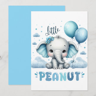 Convites Menino Elefante Bonito Amendoim 