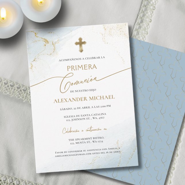 Convites Menino Espanhol Primeira Comunhão Primera Comunion (Criador carregado)