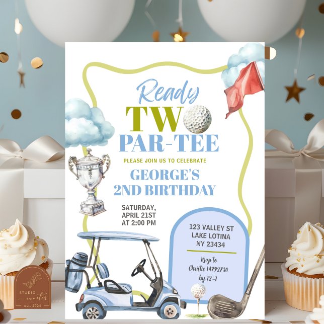 Convites Menino Golfe Dois Par-Tee Aniversário de 2 anos  (Criador carregado)